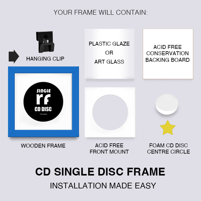 Medium Blue CD Single 'Cover or Disc' Frame