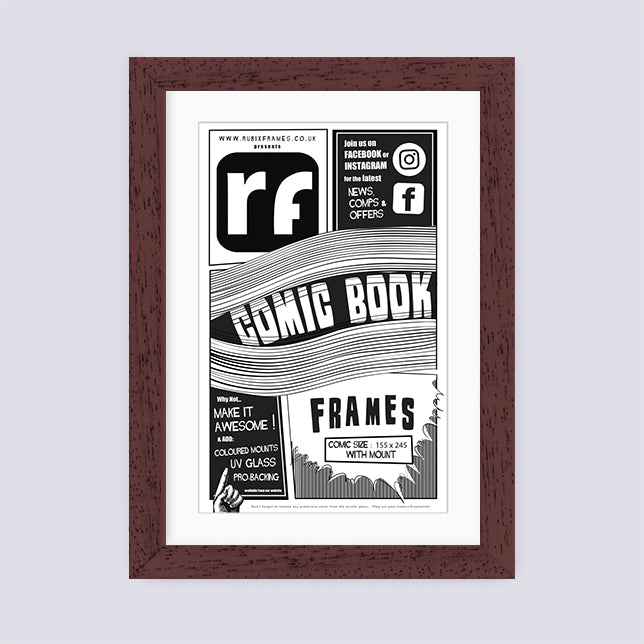 Wood Walnut Finish Comic Book Frame