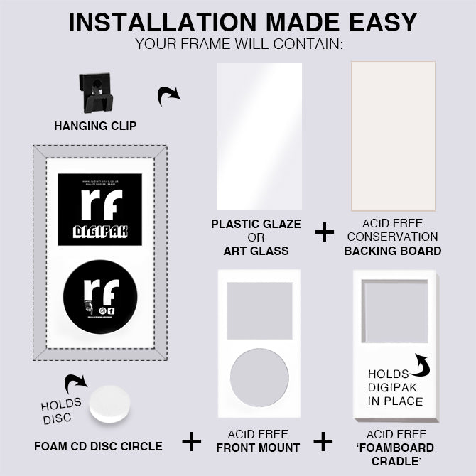 Black (Wood Grain) CD Cardboard Case 'Digipak' Frame