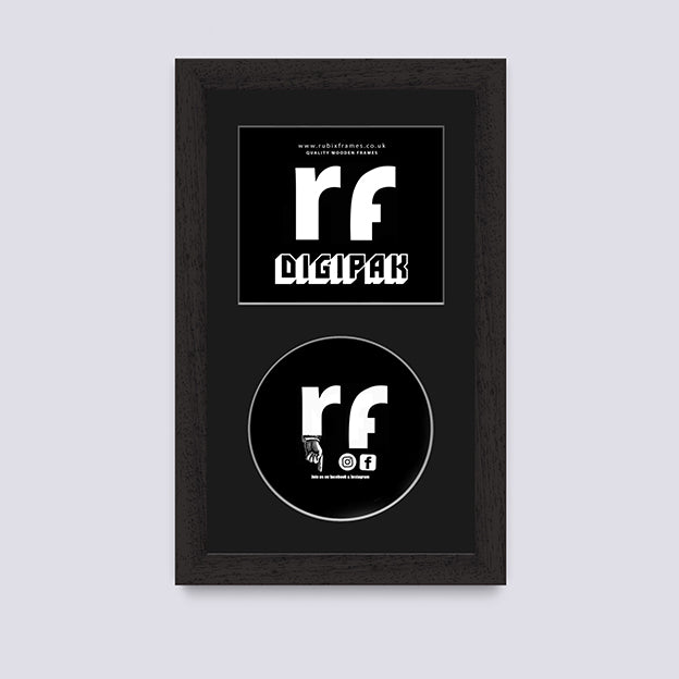 Black (Wood Grain) CD Cardboard Case 'Digipak' Frame