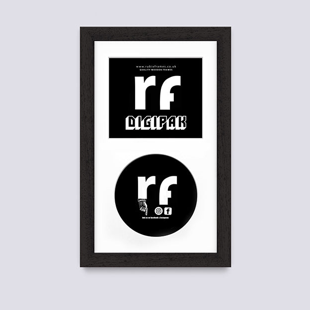 Black (Wood Grain) CD Cardboard Case 'Digipak' Frame