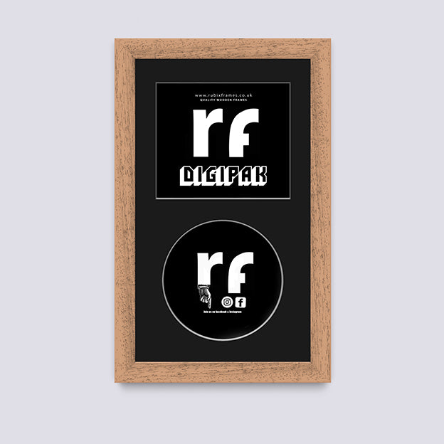 Wood (Oak Finish) CD Cardboard Case 'Digipak' Frame