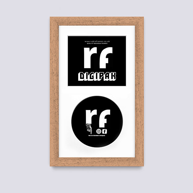 Wood (Oak Finish) CD Cardboard Case 'Digipak' Frame