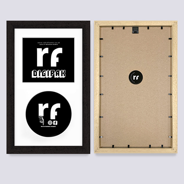 Black (Wood Grain) CD Cardboard Case 'Digipak' Frame