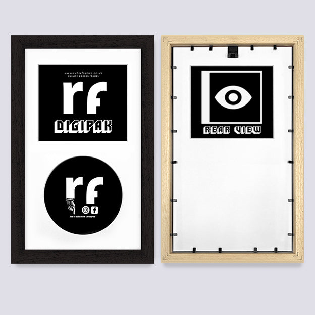 Black (Wood Grain) CD Cardboard Case 'Digipak' Frame