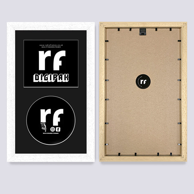 White (Wood Grain) CD Cardboard Case 'Digipak' Frame