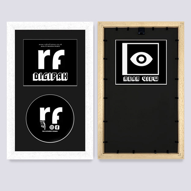 White (Wood Grain) CD Cardboard Case 'Digipak' Frame