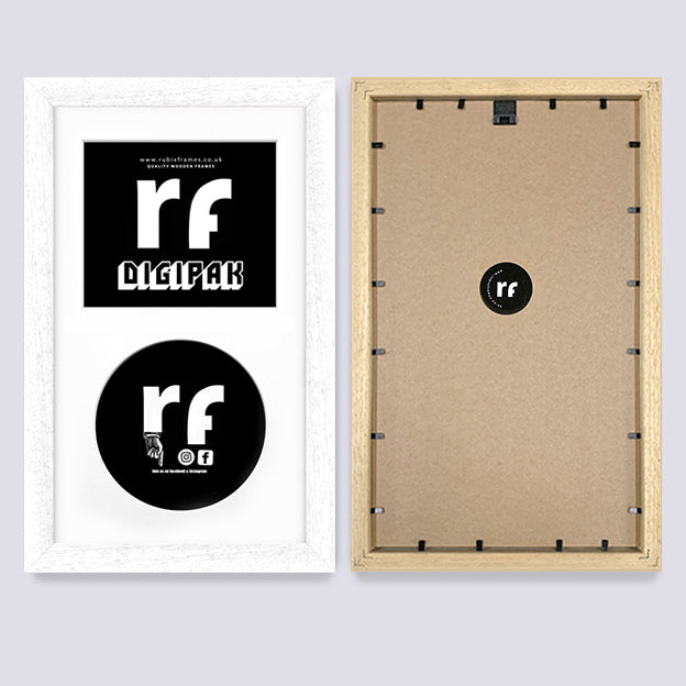 White (Wood Grain) CD Cardboard Case 'Digipak' Frame
