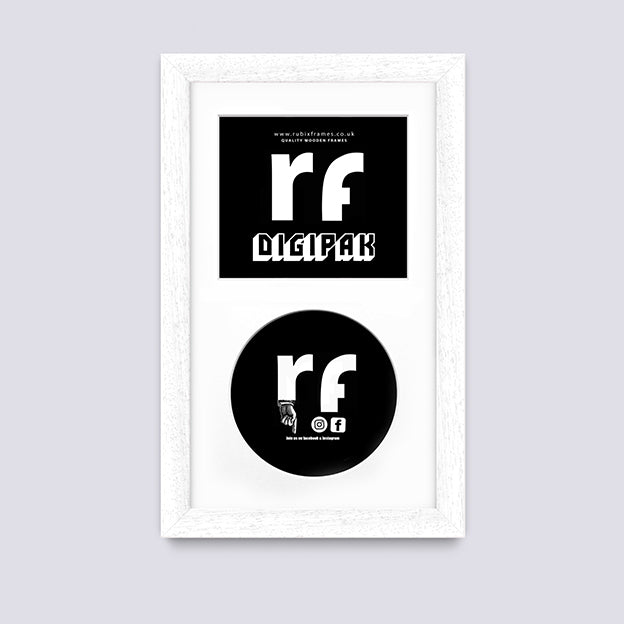 White (Wood Grain) CD Cardboard Case 'Digipak' Frame