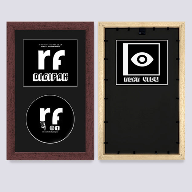 Wood Walnut Finish CD Cardboard Case 'Digipak' Frame