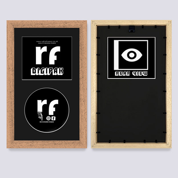 Wood (Oak Finish) CD Cardboard Case 'Digipak' Frame