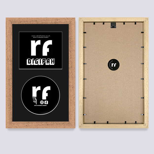 Wood (Oak Finish) CD Cardboard Case 'Digipak' Frame