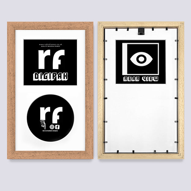 Wood (Oak Finish) CD Cardboard Case 'Digipak' Frame
