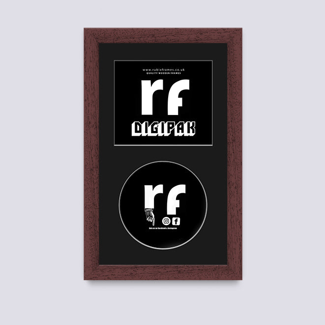 Wood Walnut Finish CD Cardboard Case 'Digipak' Frame