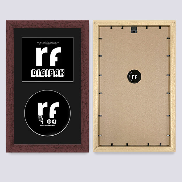 Wood Walnut Finish CD Cardboard Case 'Digipak' Frame