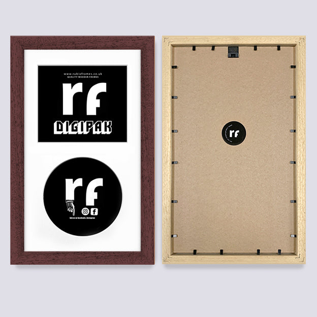 Wood Walnut Finish CD Cardboard Case 'Digipak' Frame