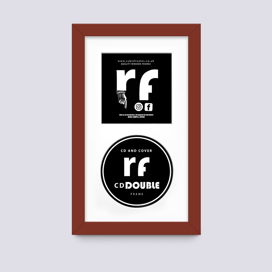 Dark Red CD Double 'Cover & Disc' Frame