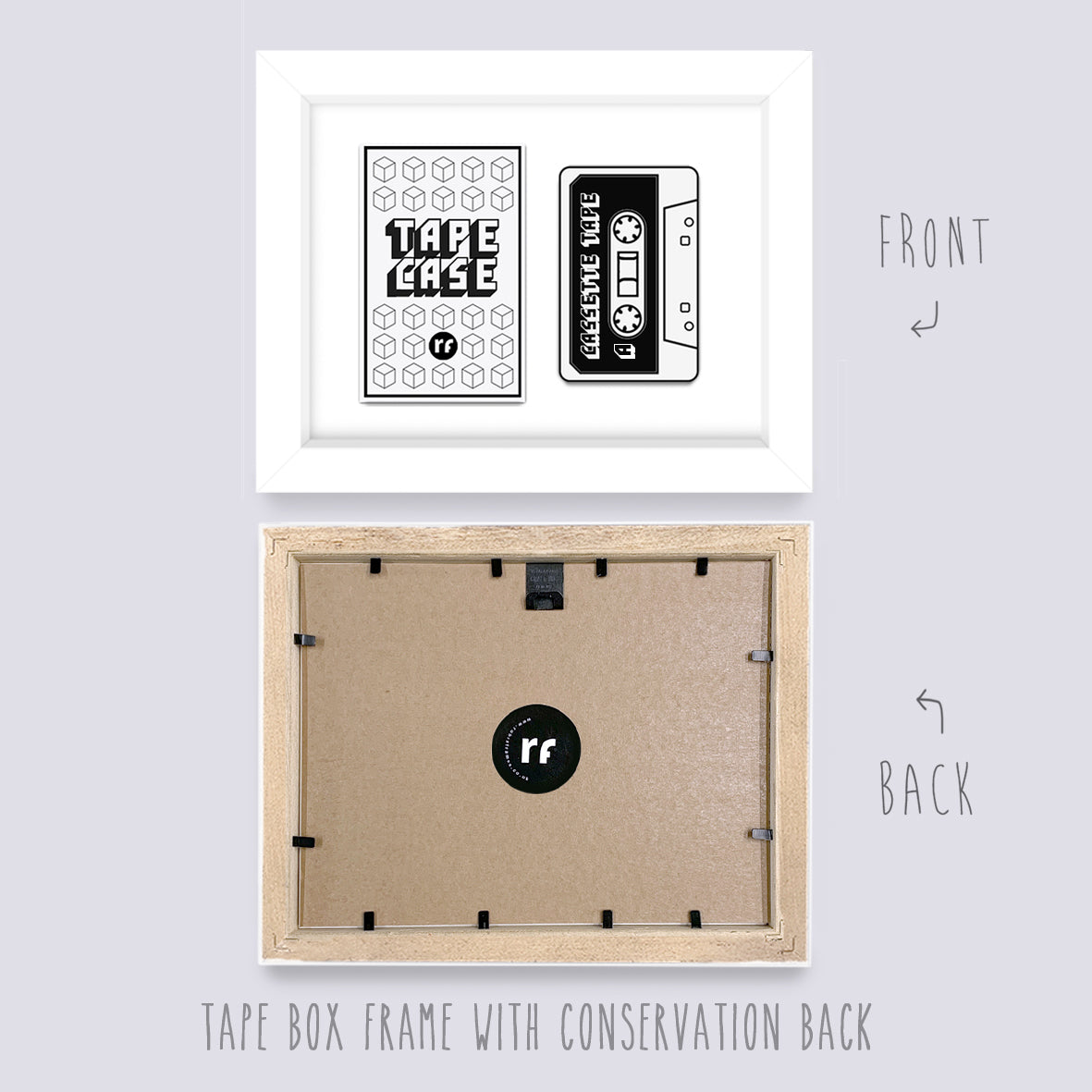 White TAPE AND CASE FRAME