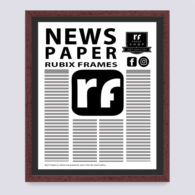 Wood Walnut Finish Newspaper Frame