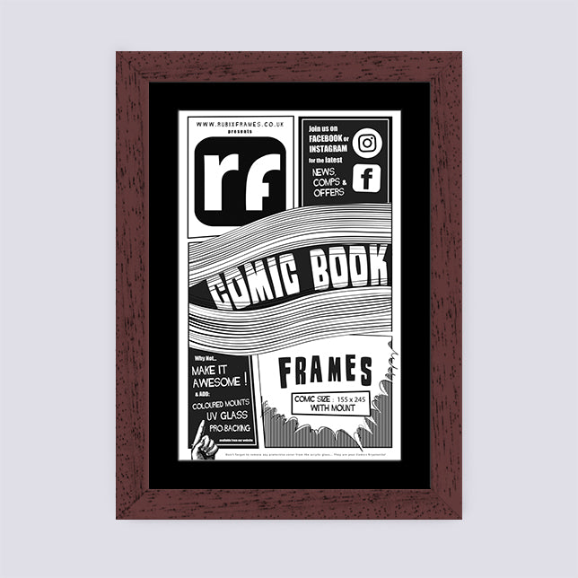 Wood Walnut Finish Comic Book Frame