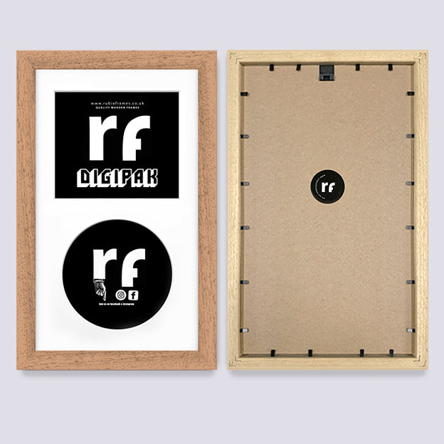 Wood (Oak Finish) CD Cardboard Case 'Digipak' Frame