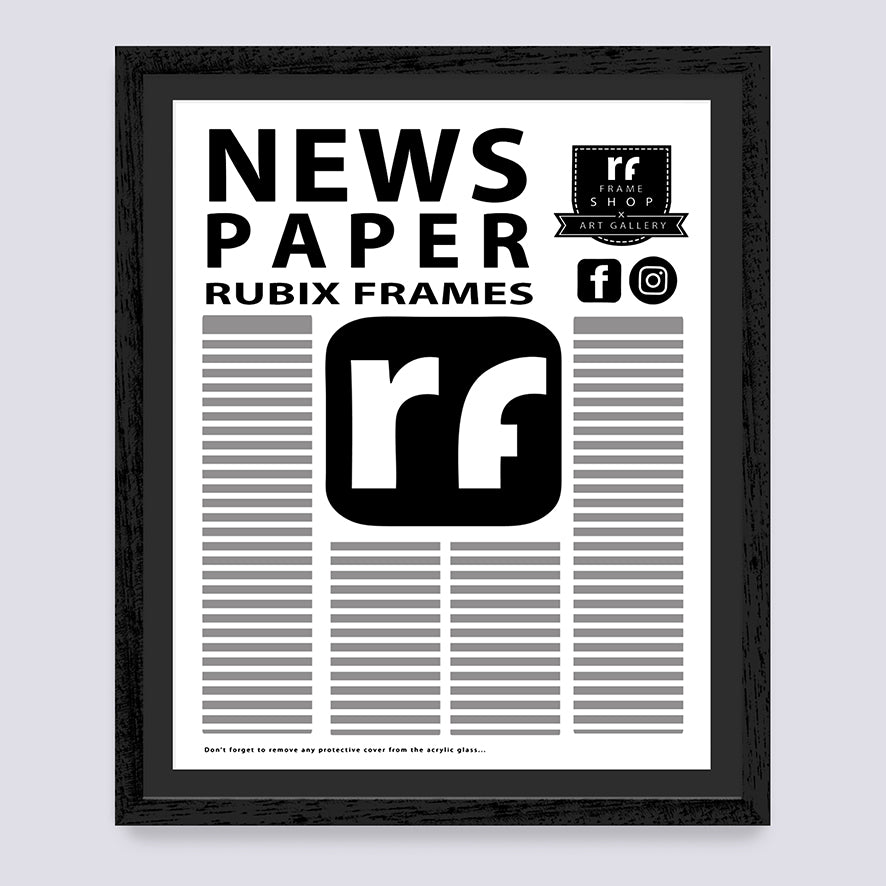 Black (Wood Grain) Newspaper Frame