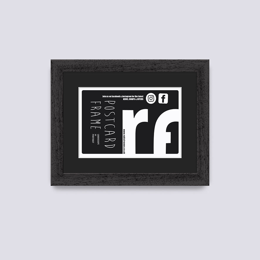 Black (Wood Grain) Postcard Picture Frame