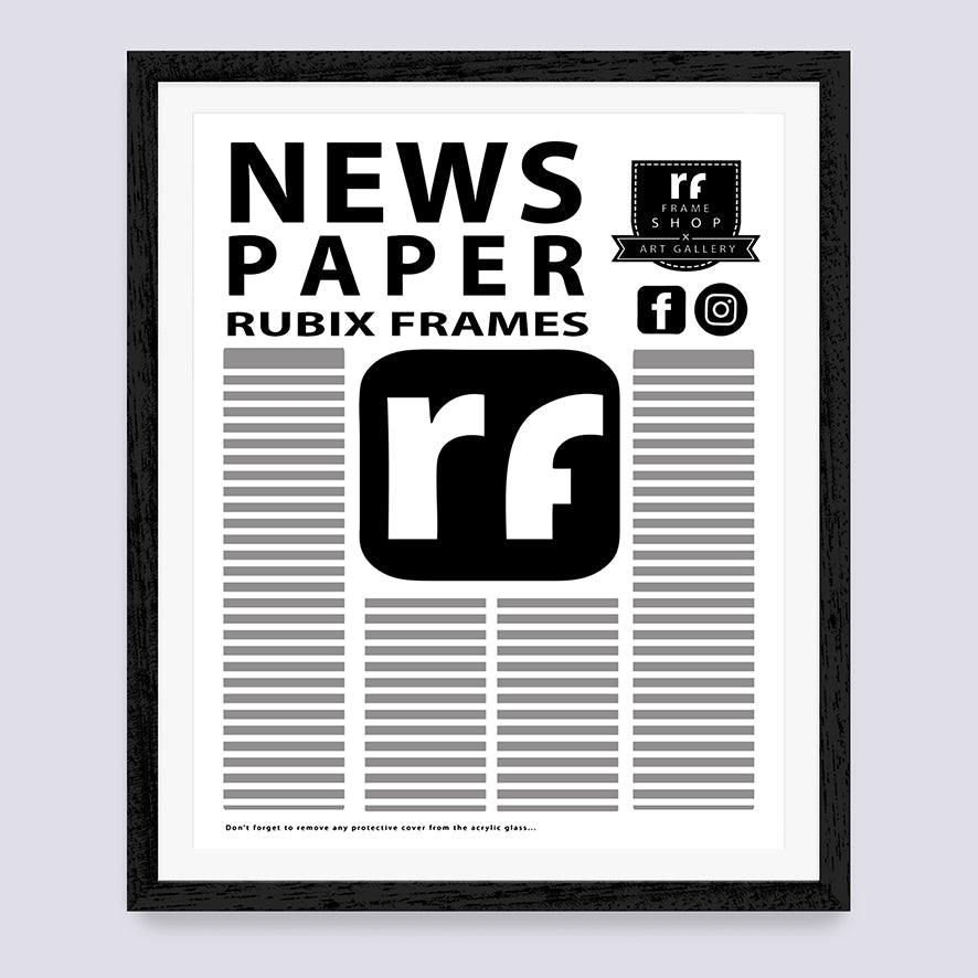 Black (Wood Grain) Newspaper Frame