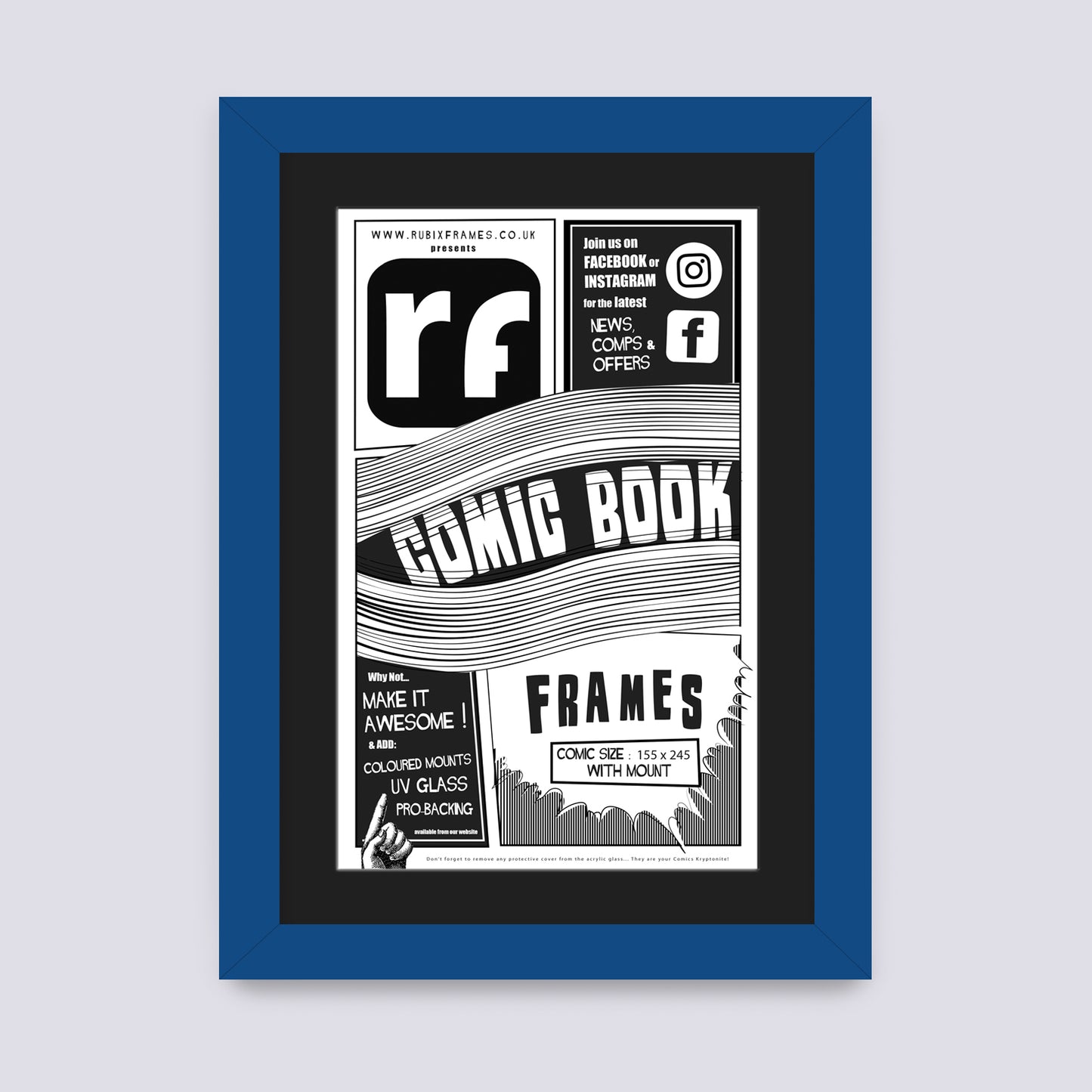 Blue - Dark Comic Book Frame