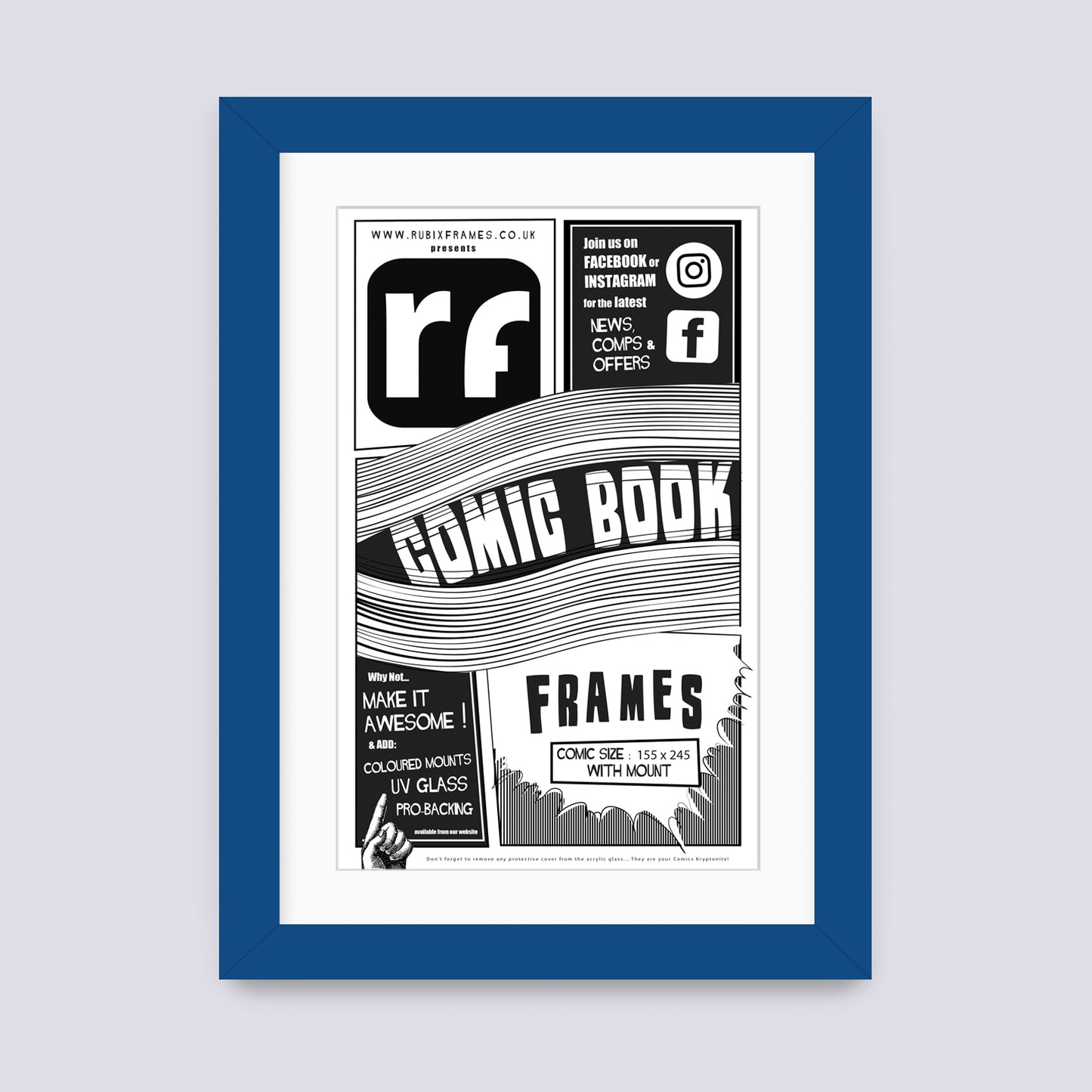 Blue - Dark Comic Book Frame