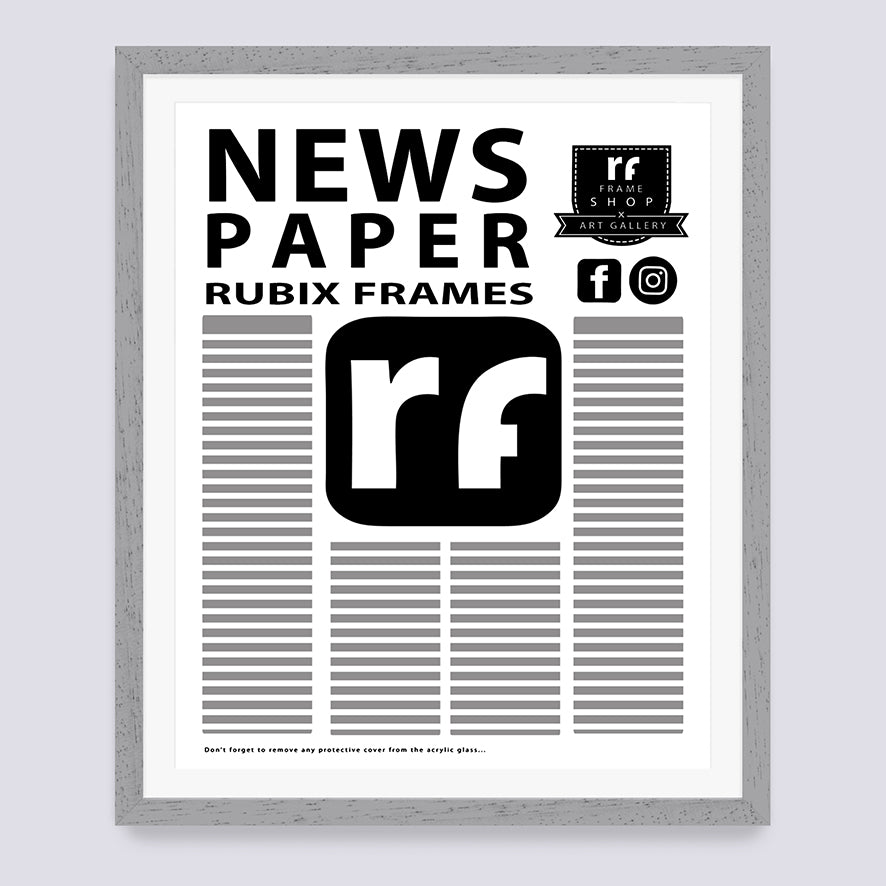 Grey - Light (Wood Grain) Newspaper Frame