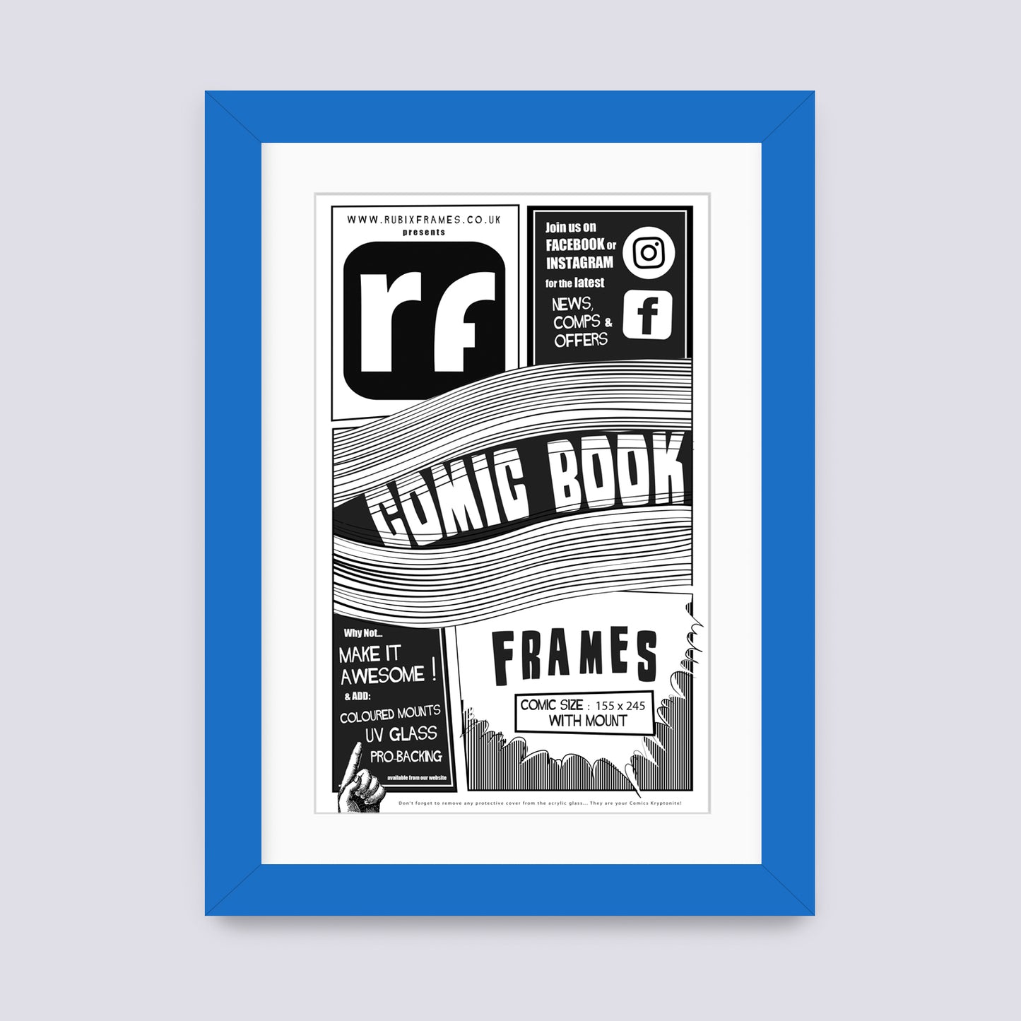 Blue - Medium Comic Book Frame