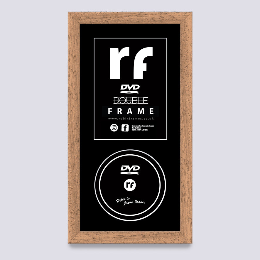 Wood - Oak Finish (Wood Grain) DVD Single or Double Frame