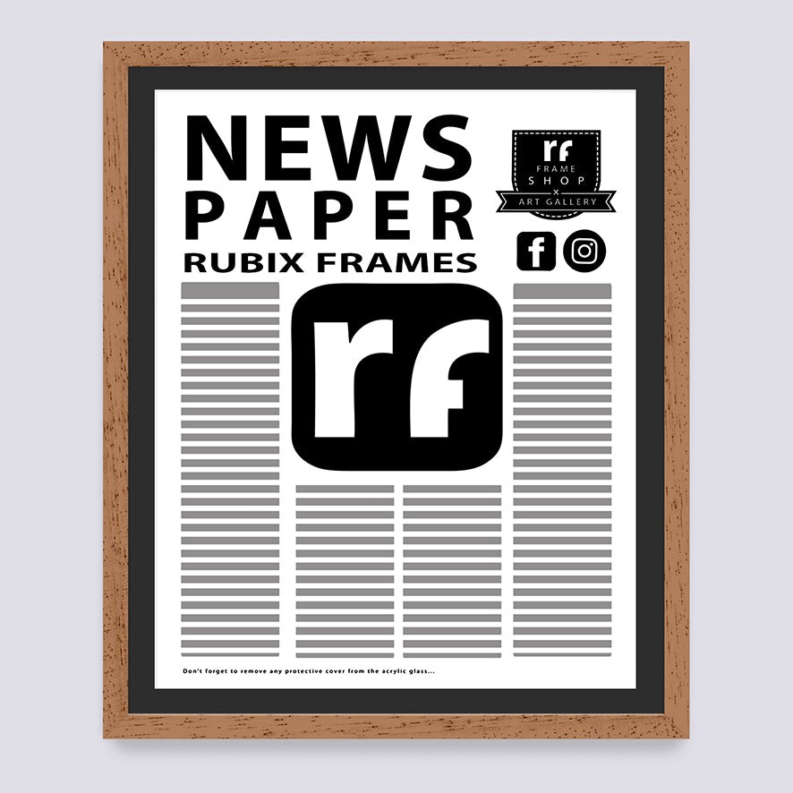 Wood Oak Finish Newspaper Frame