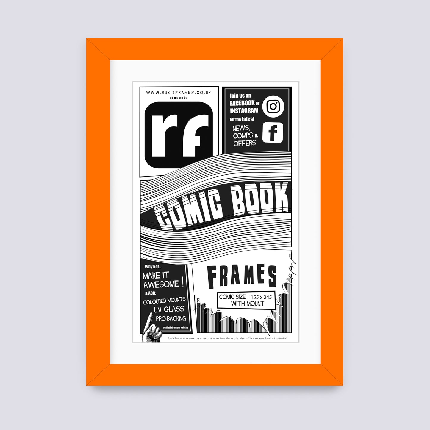 Orange Comic Book Frame