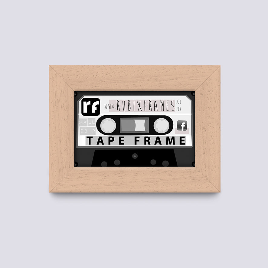 Wood - Natural (Wood Grain) Audio Cassette Tape Frame