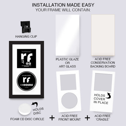 Black (Wood Grain) CD Double 'Cover & Disc' Frame