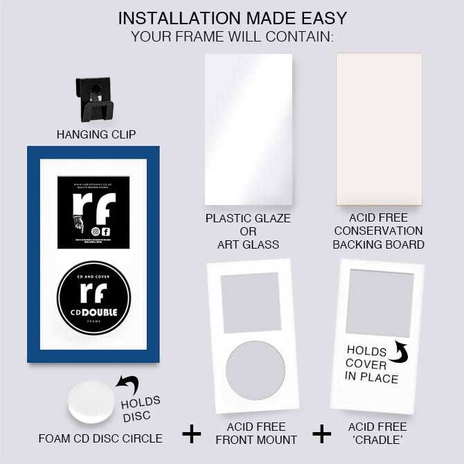 Dark Blue CD Double 'Cover & Disc' Frame