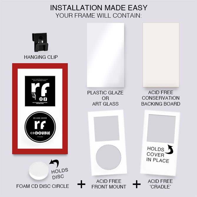 Dark Red CD Double 'Cover & Disc' Frame