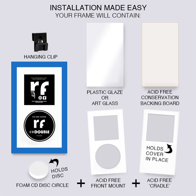 Medium Blue CD Double 'Cover & Disc' Frame