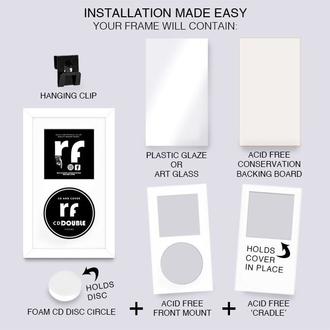 White CD Double 'Cover & Disc' Frame