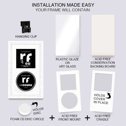 White (Wood Grain) CD Double 'Cover & Disc' Frame