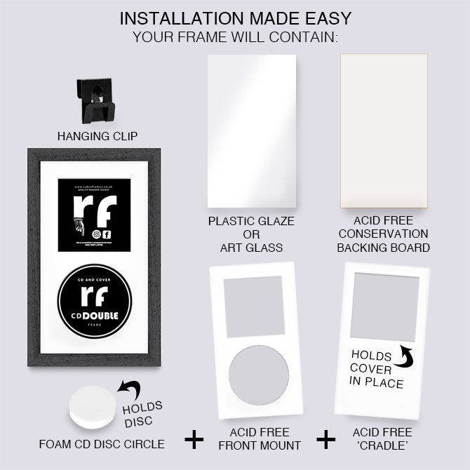 Dark Grey (Wood Grain) CD Double 'Cover & Disc' Frame