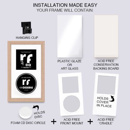 Wood Natural Finish CD Double 'Cover & Disc' Frame