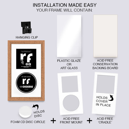 Wood Oak Finish CD Double 'Cover & Disc' Frame