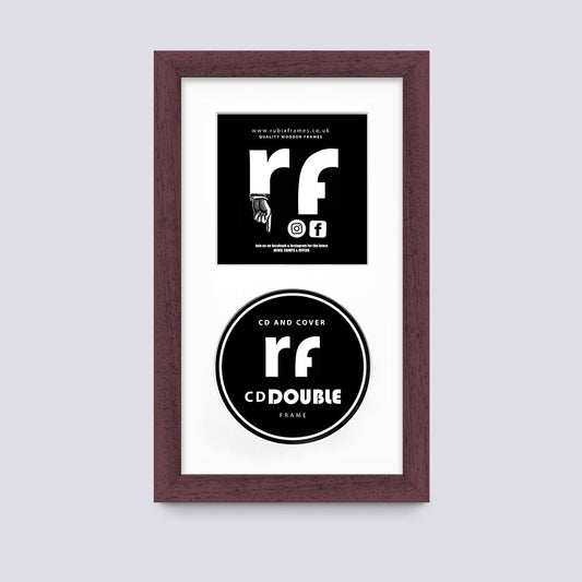 Wood Walnut Finish CD Single or Double Frame