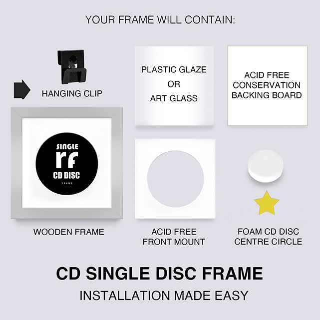 Silver CD Single 'Cover or Disc' Frame