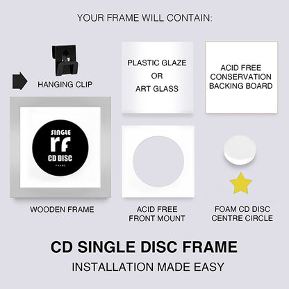 Silver CD Single 'Cover or Disc' Frame