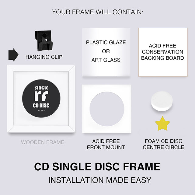 White CD Single 'Cover or Disc' Frame