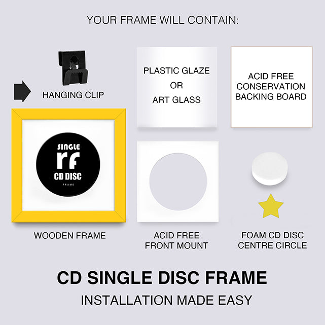 Yellow CD Single 'Cover or Disc' Frame